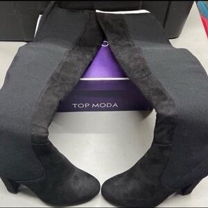 Top Moda Black Knee-High Boots